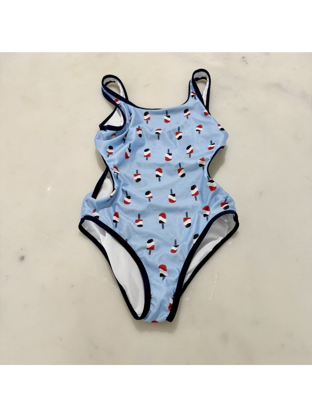 Tommy Hilfiger Girl's M 8/10 Red Blue Popsicle One Piece Swimsuit Bathing Suit